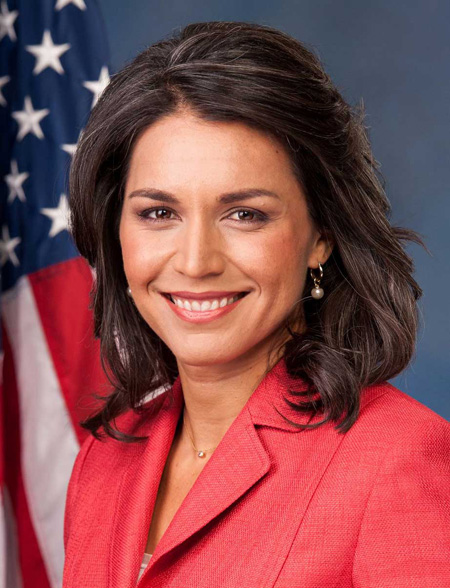 Tusli Gabbard is a congresswoman who is currently running for the President of the United States.